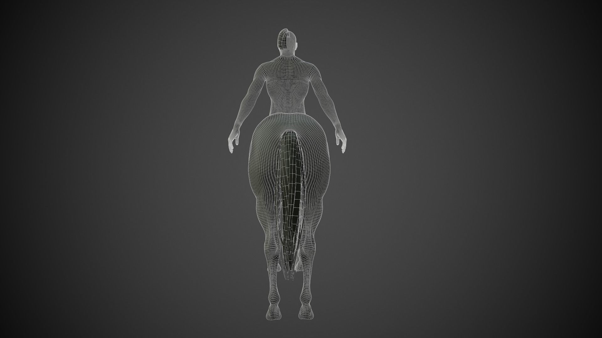 Rigged Centuar Low-poly 3D model_18