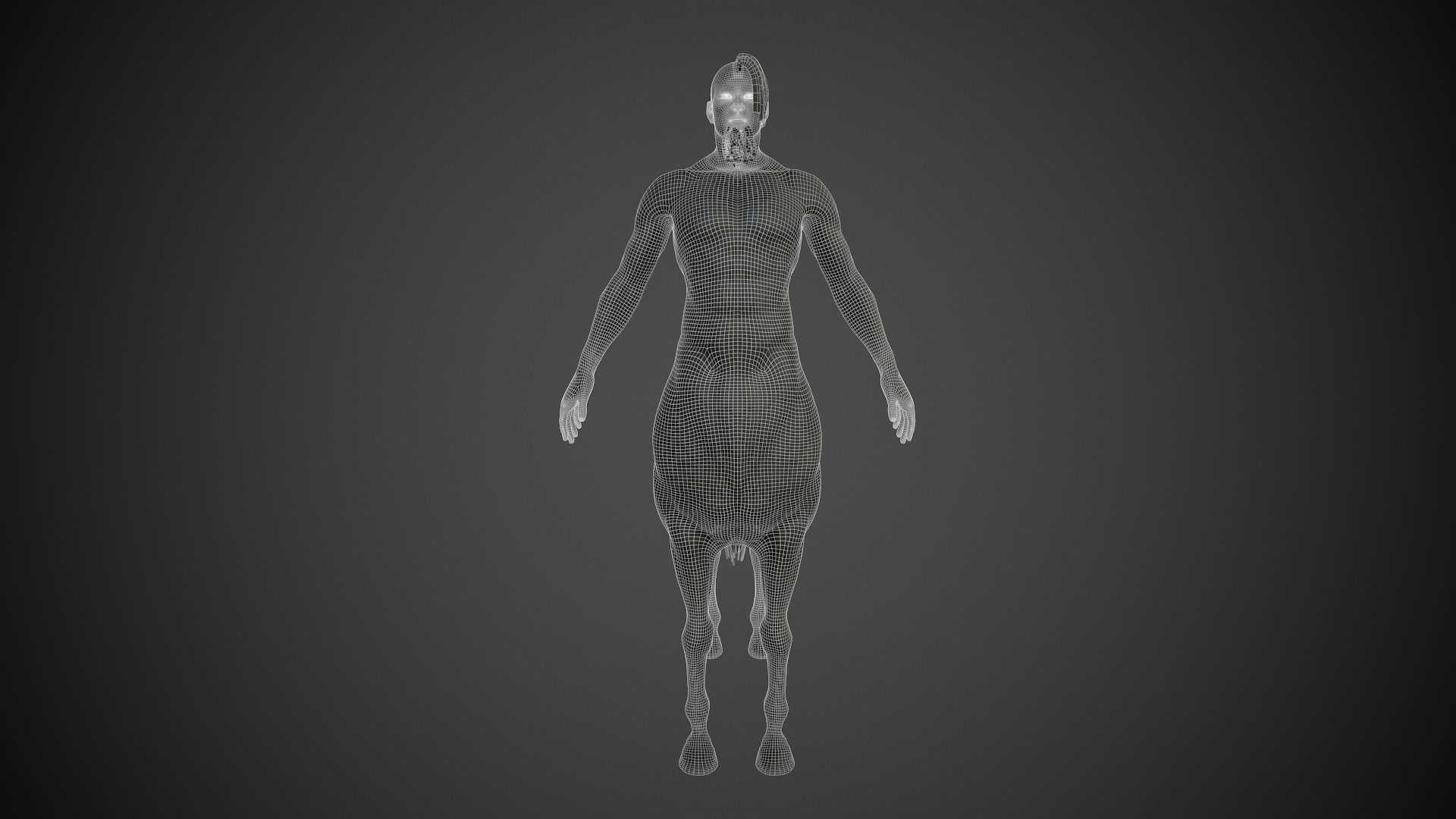 Rigged Centuar Low-poly 3D model_14