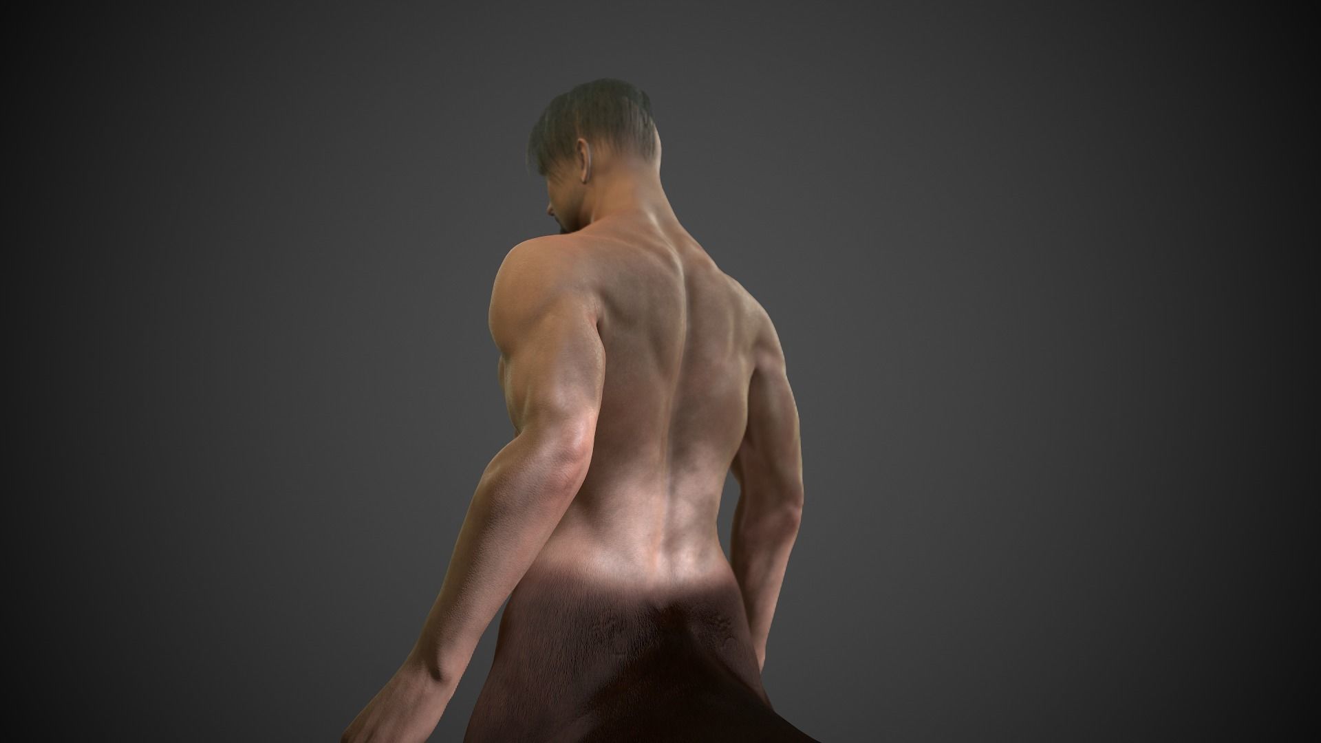 Rigged Centuar Low-poly 3D model_11