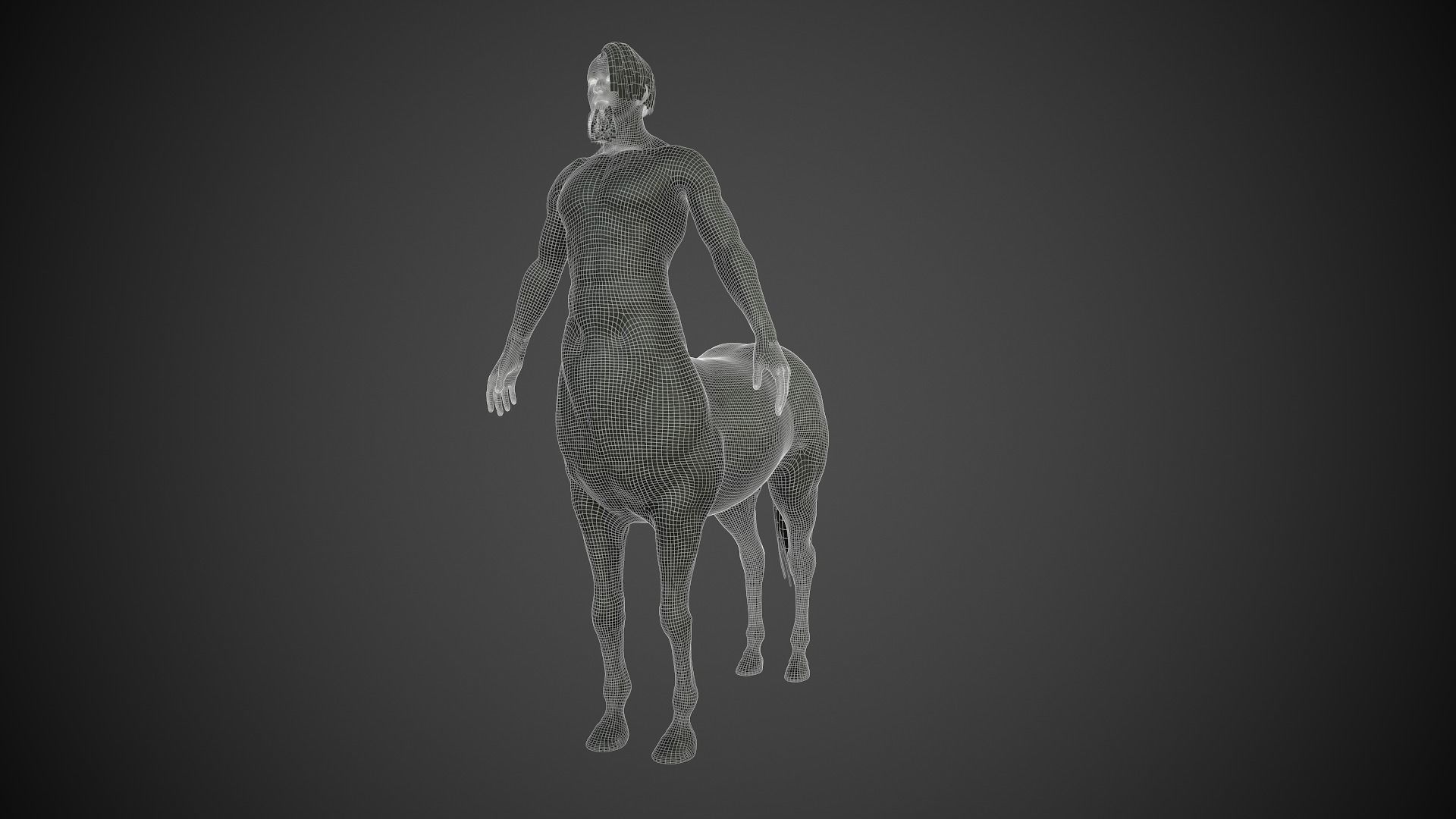 Rigged Centuar Low-poly 3D model_15