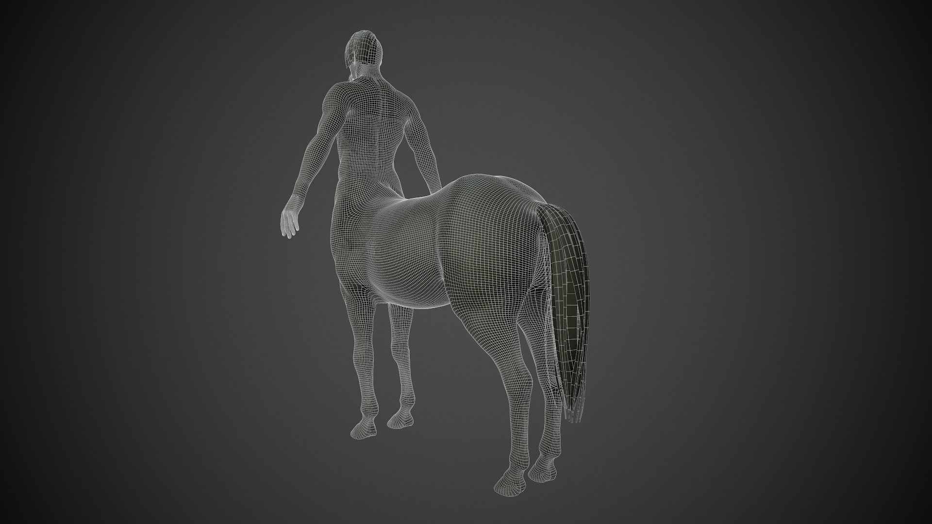 Rigged Centuar Low-poly 3D model_17