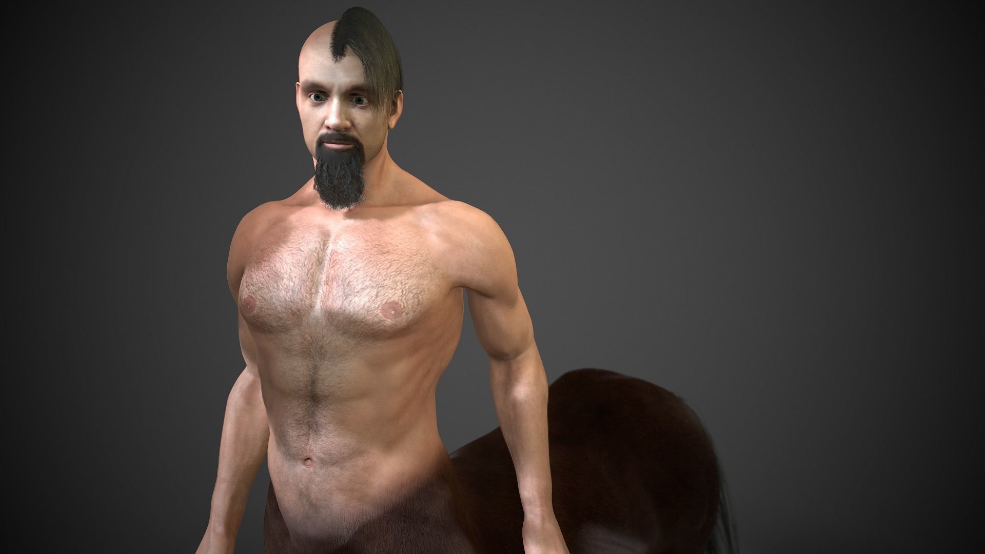 Rigged Centuar Low-poly 3D model_7