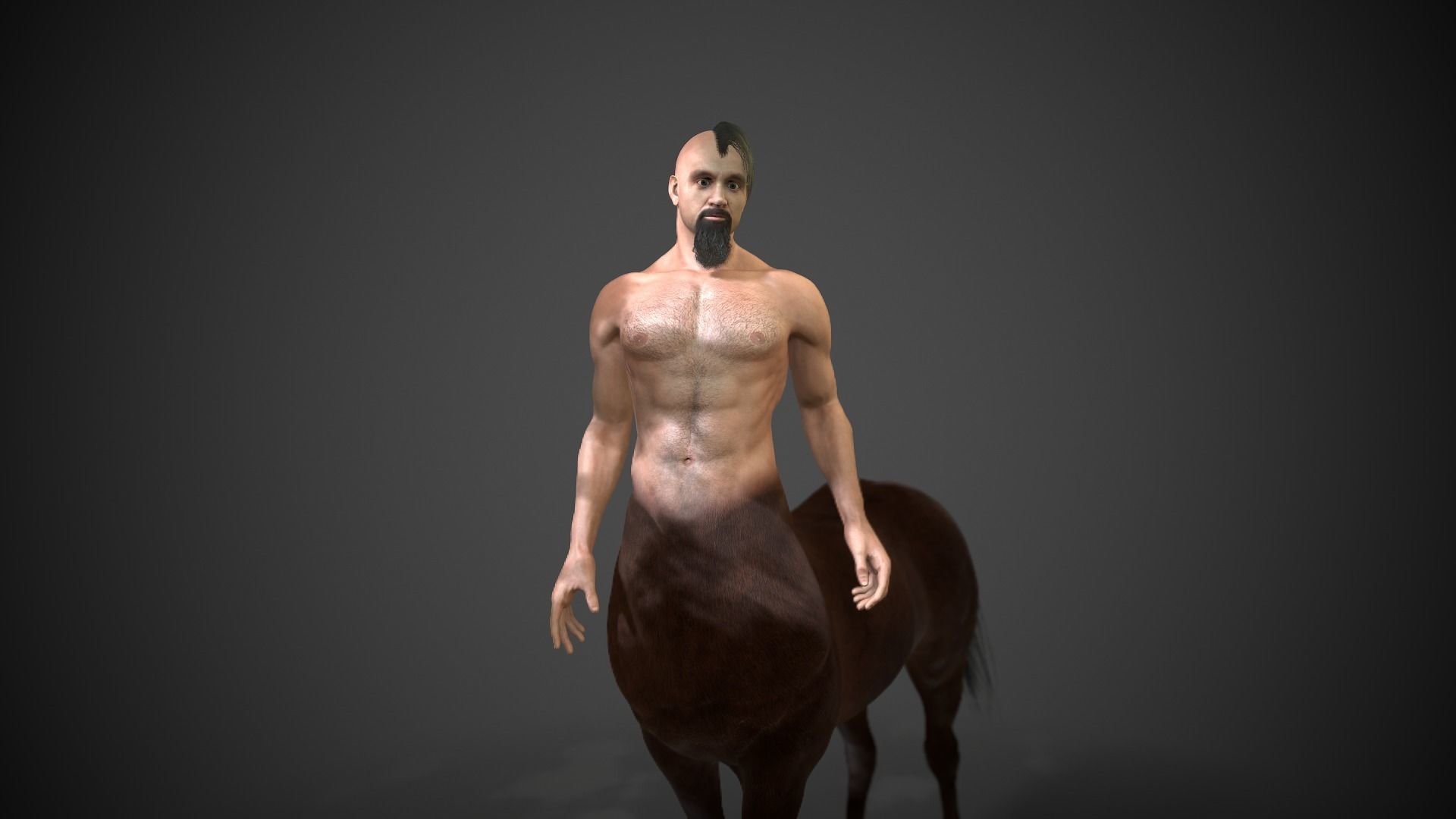 Rigged Centuar Low-poly 3D model_3