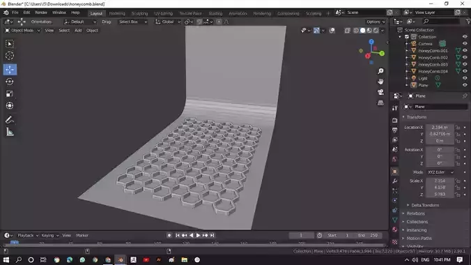 Honeycomb floor 3D model
