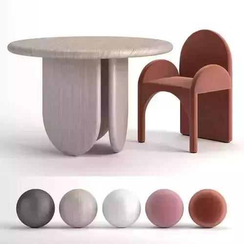 Paddle Table and Cuff arc armchair
