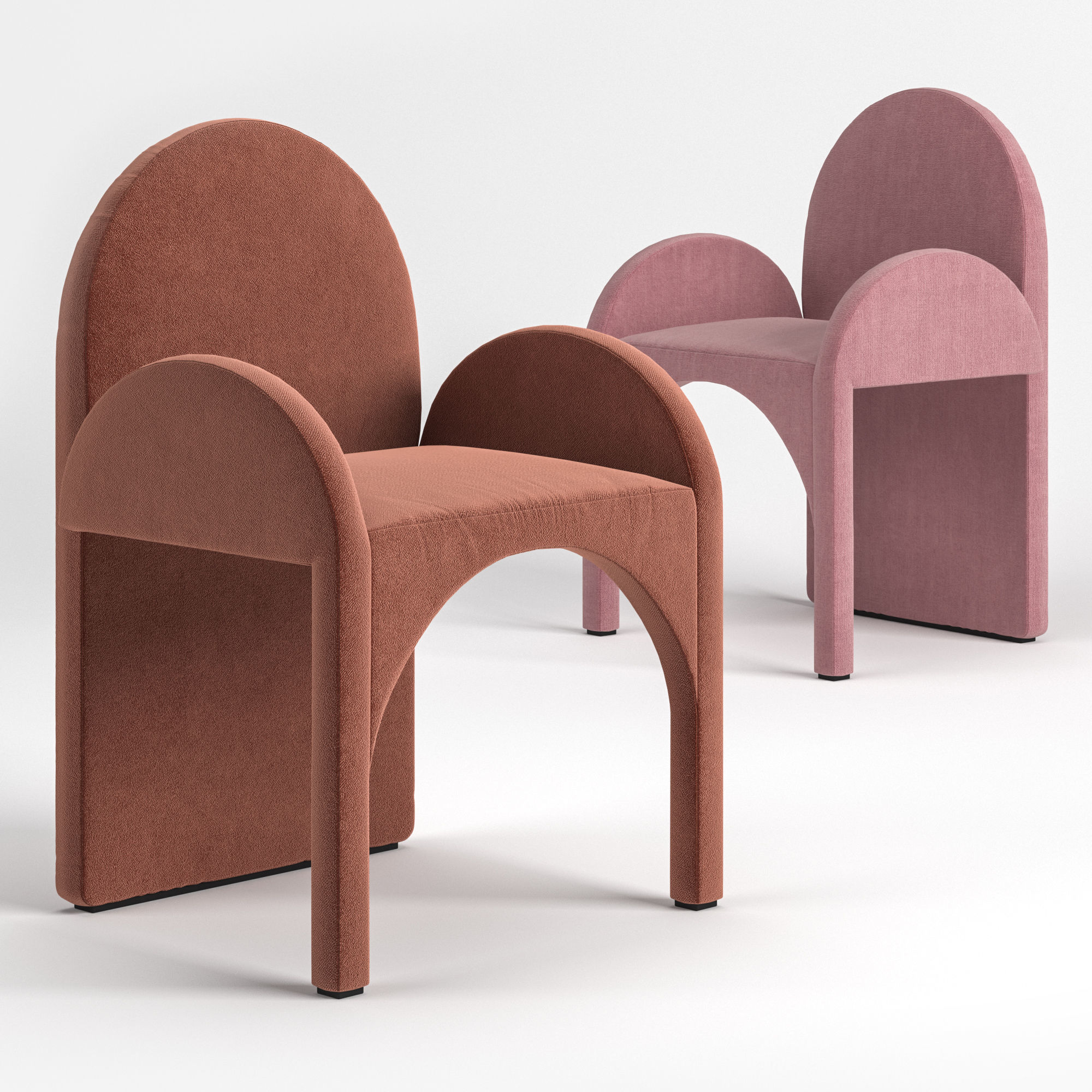 Paddle Table and Cuff arc armchair 3D model_3
