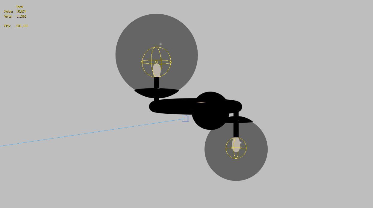 modern style wall lamp 3D model_4