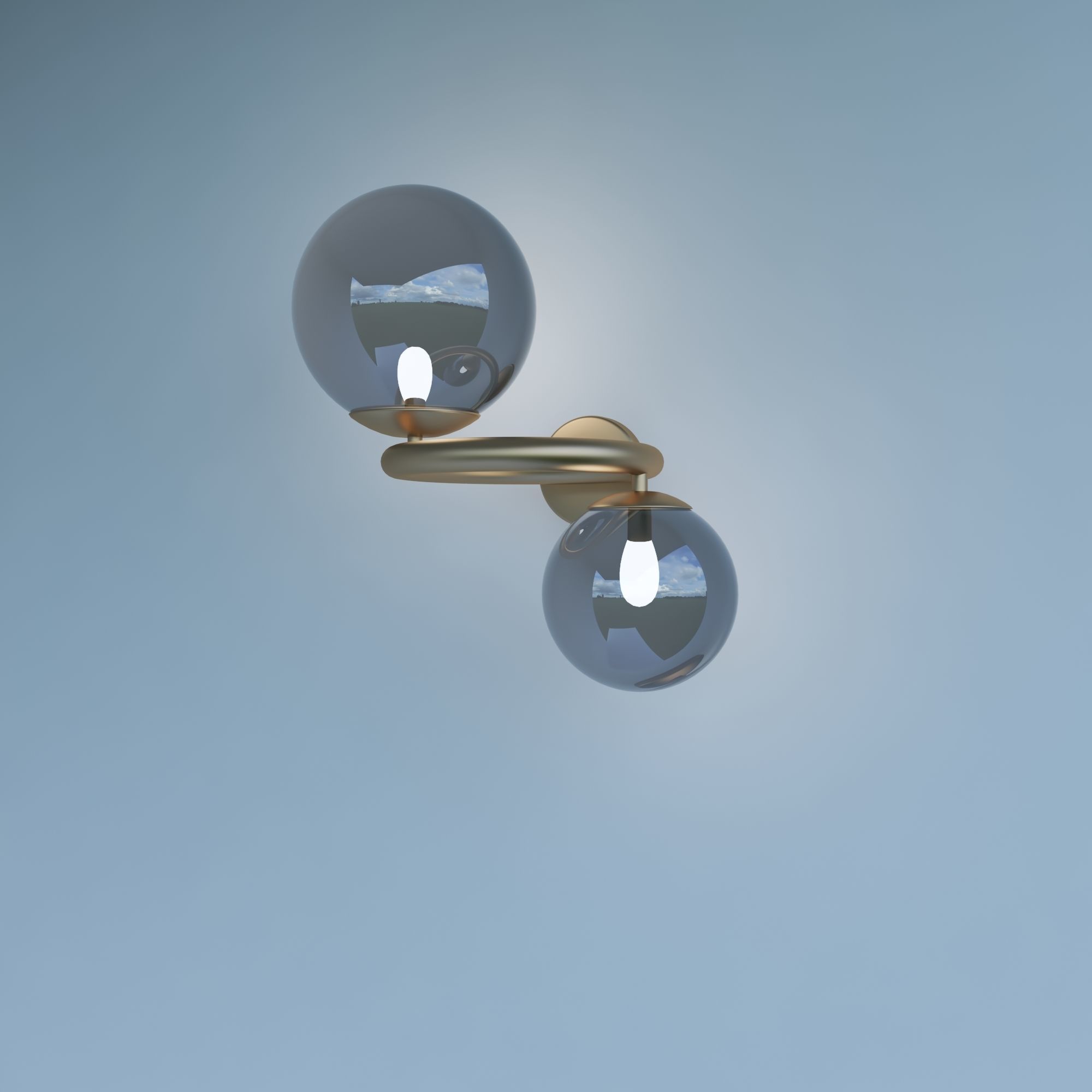 modern style wall lamp 3D model_1