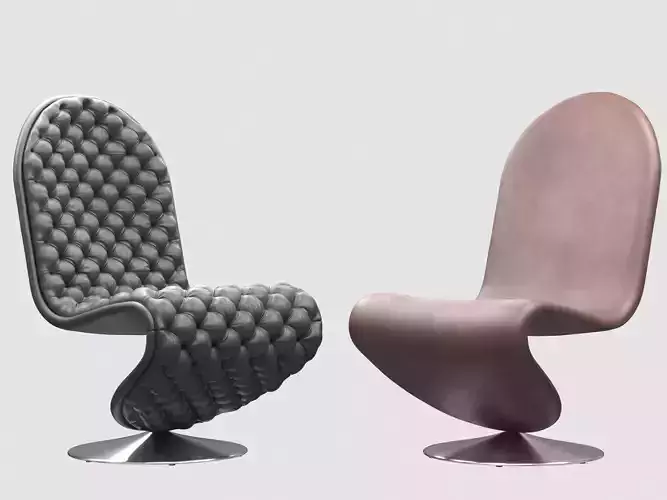 Panton system 1-2-3 lounge chair Verner Panton collection Low-poly 3D model