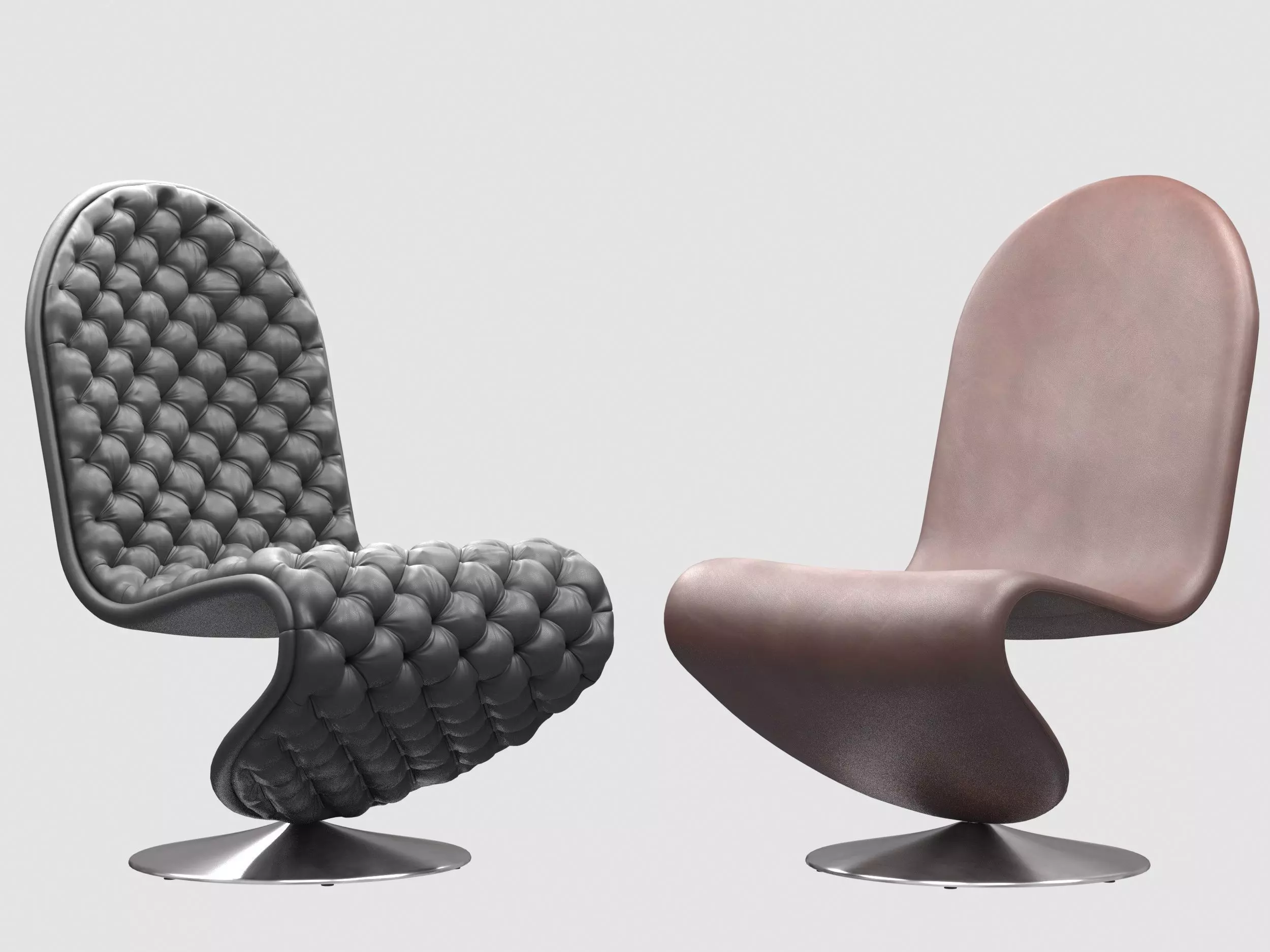 Panton system 1-2-3 lounge chair Verner Panton collection Low-poly 3D model
