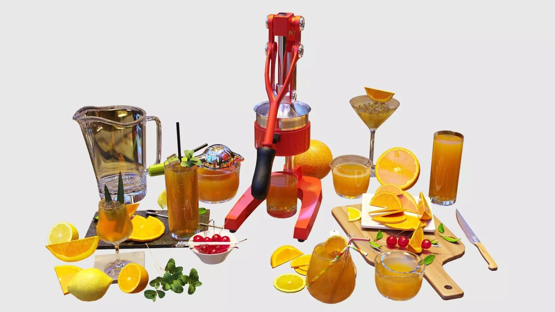 Orange Juice Set 3D model