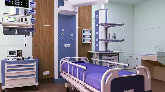 MEDICAL SPACES-ICU-INTENSIVE CARE UNIT 3D model