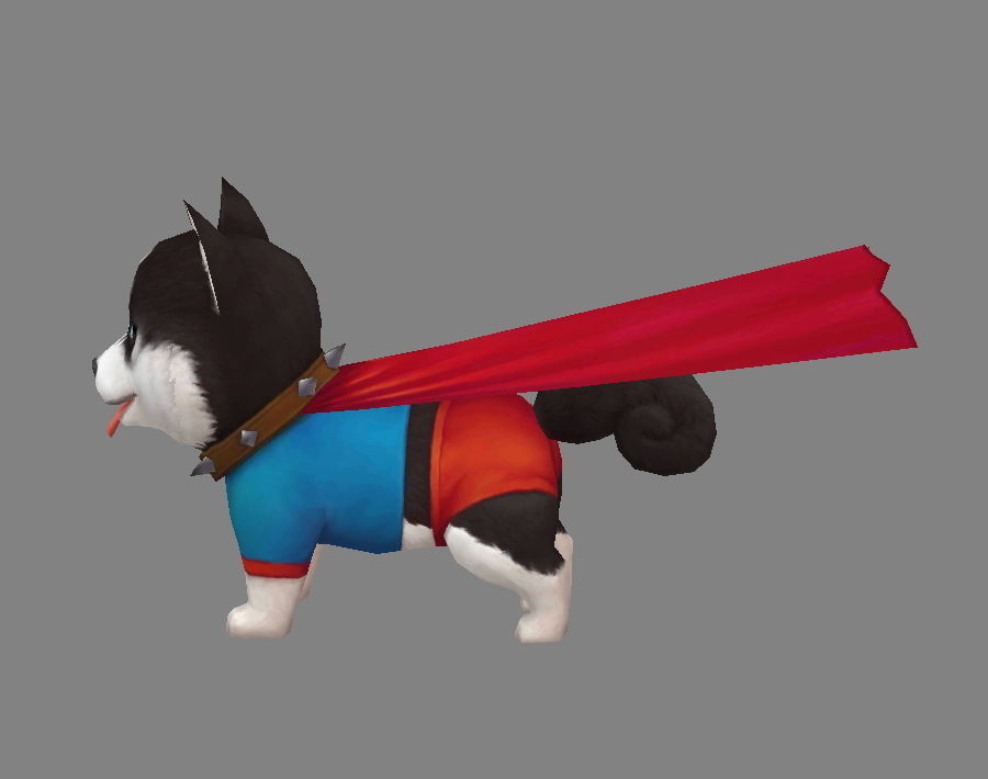 Cartoon puppy - Super Dog Low-poly 3D model_2