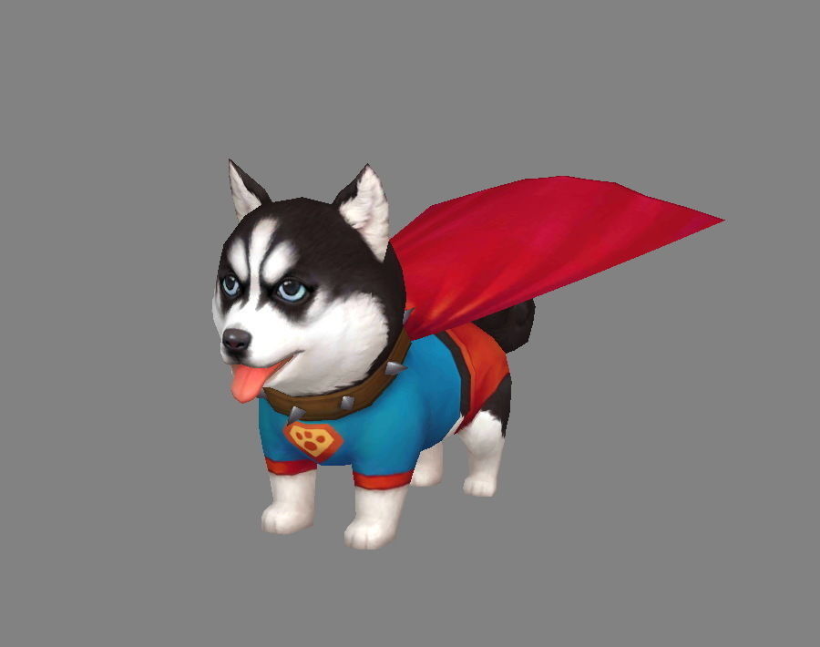 Cartoon puppy - Super Dog Low-poly 3D model_1