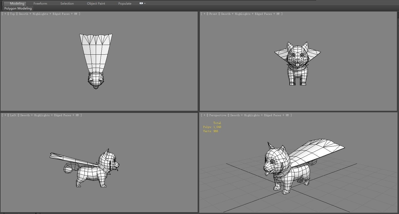 Cartoon puppy - Super Dog Low-poly 3D model_6