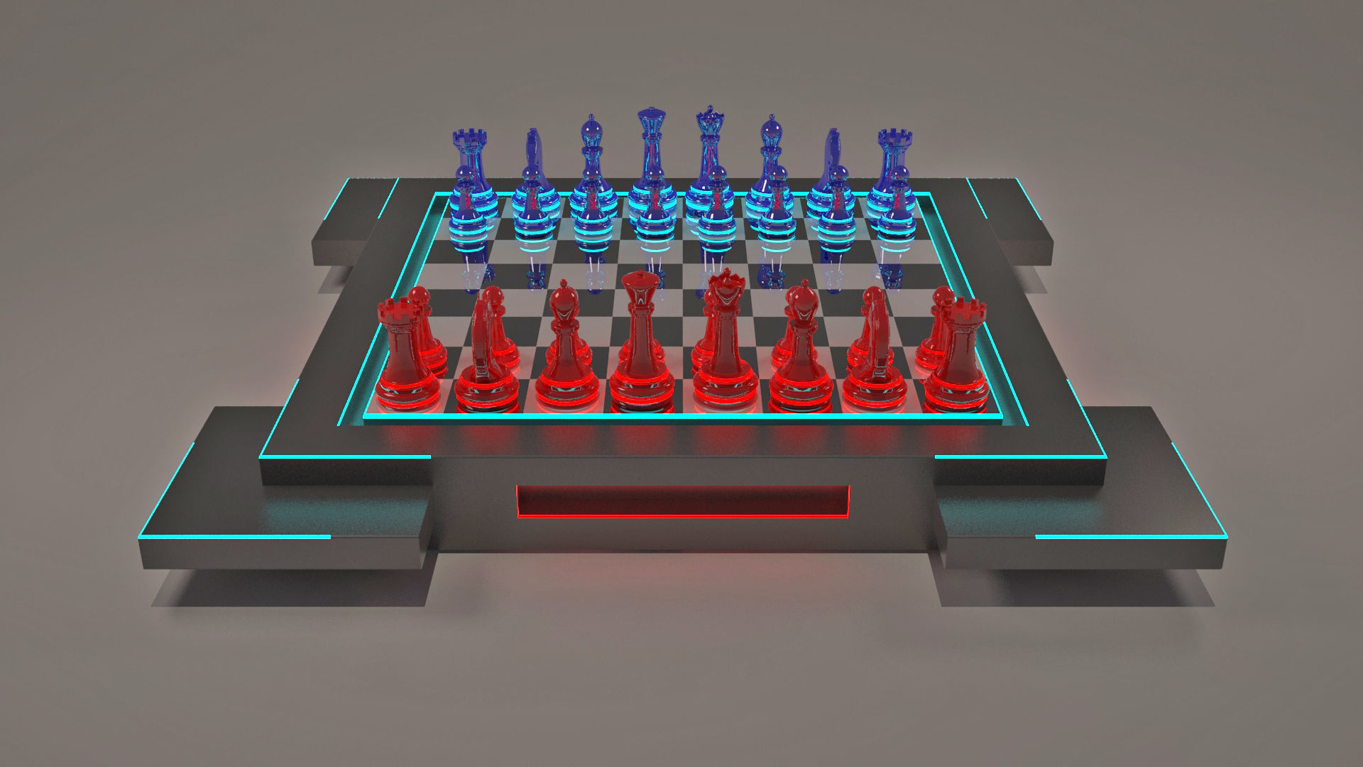 3D Chess Future Low-poly 3D model_4