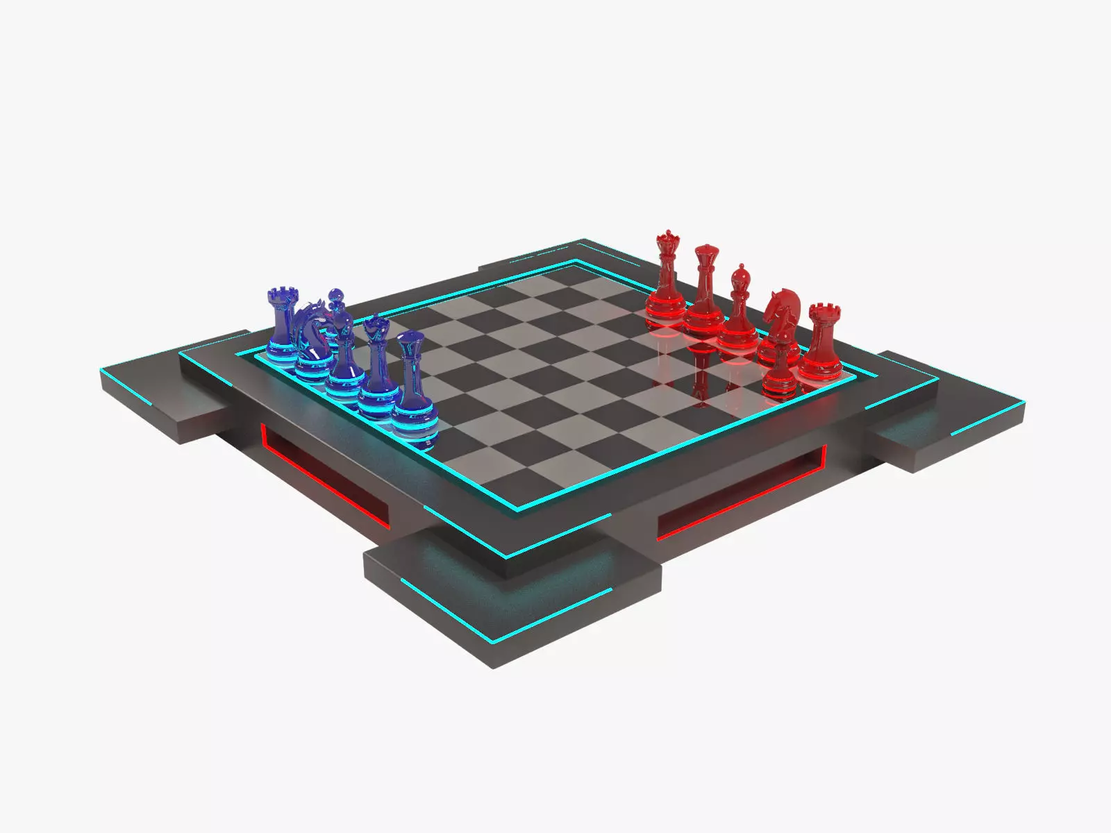 3D Chess Future Low-poly 3D model_0