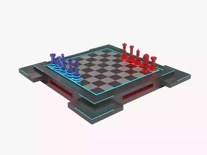 3D Chess Future Low-poly 3D model