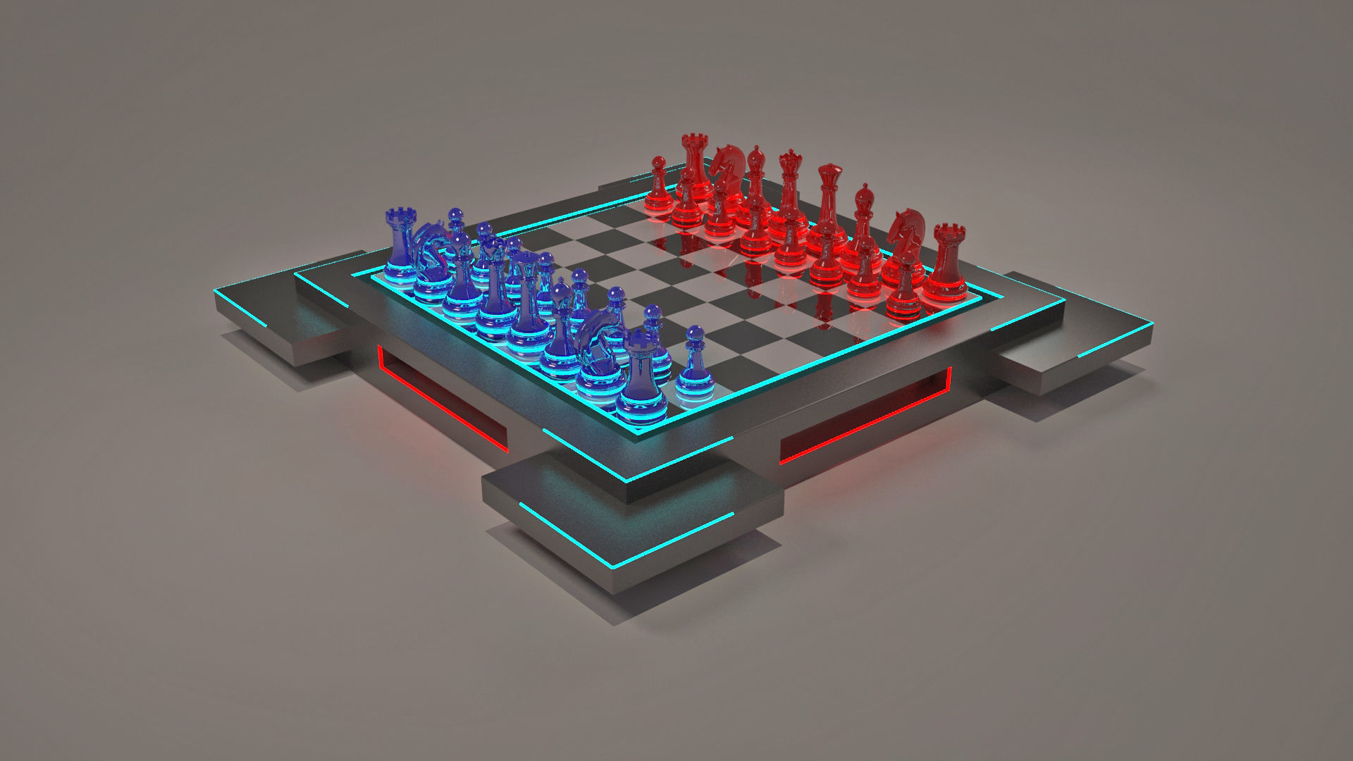 3D Chess Future Low-poly 3D model_2