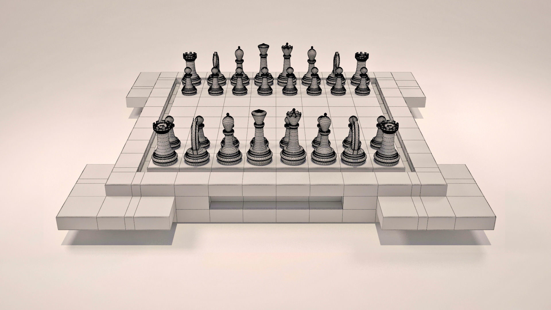 3D Chess Future Low-poly 3D model_5
