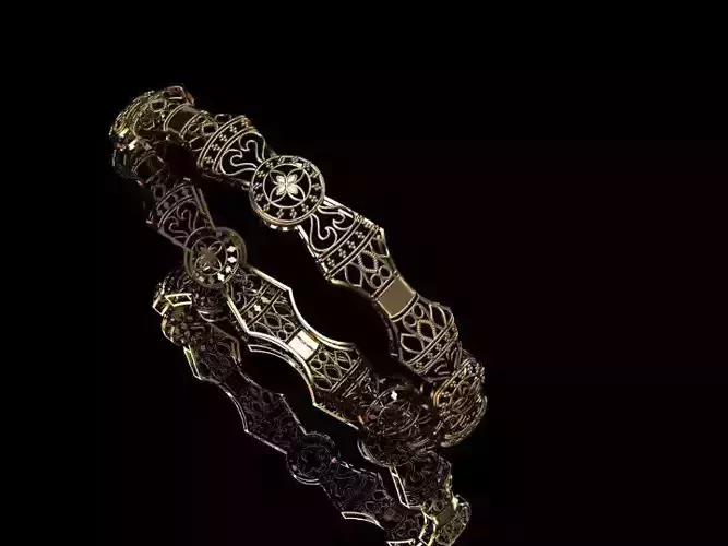 KBR-10 silver filigree bracelet on sky