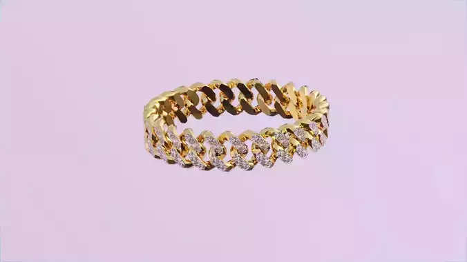 Gold and Diamond Bracelet Low-poly 3D model