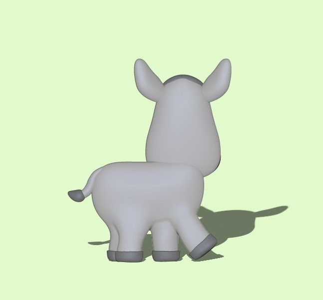 Donkey Flat 3D print model_2