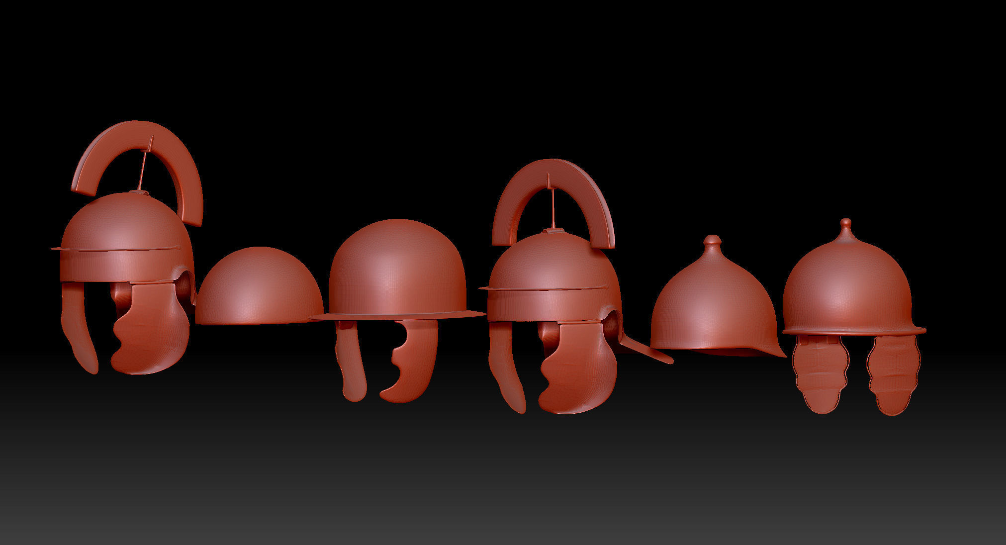 18 Roman Helmets for legionary centurion soldiers and warriors 3D print model_1