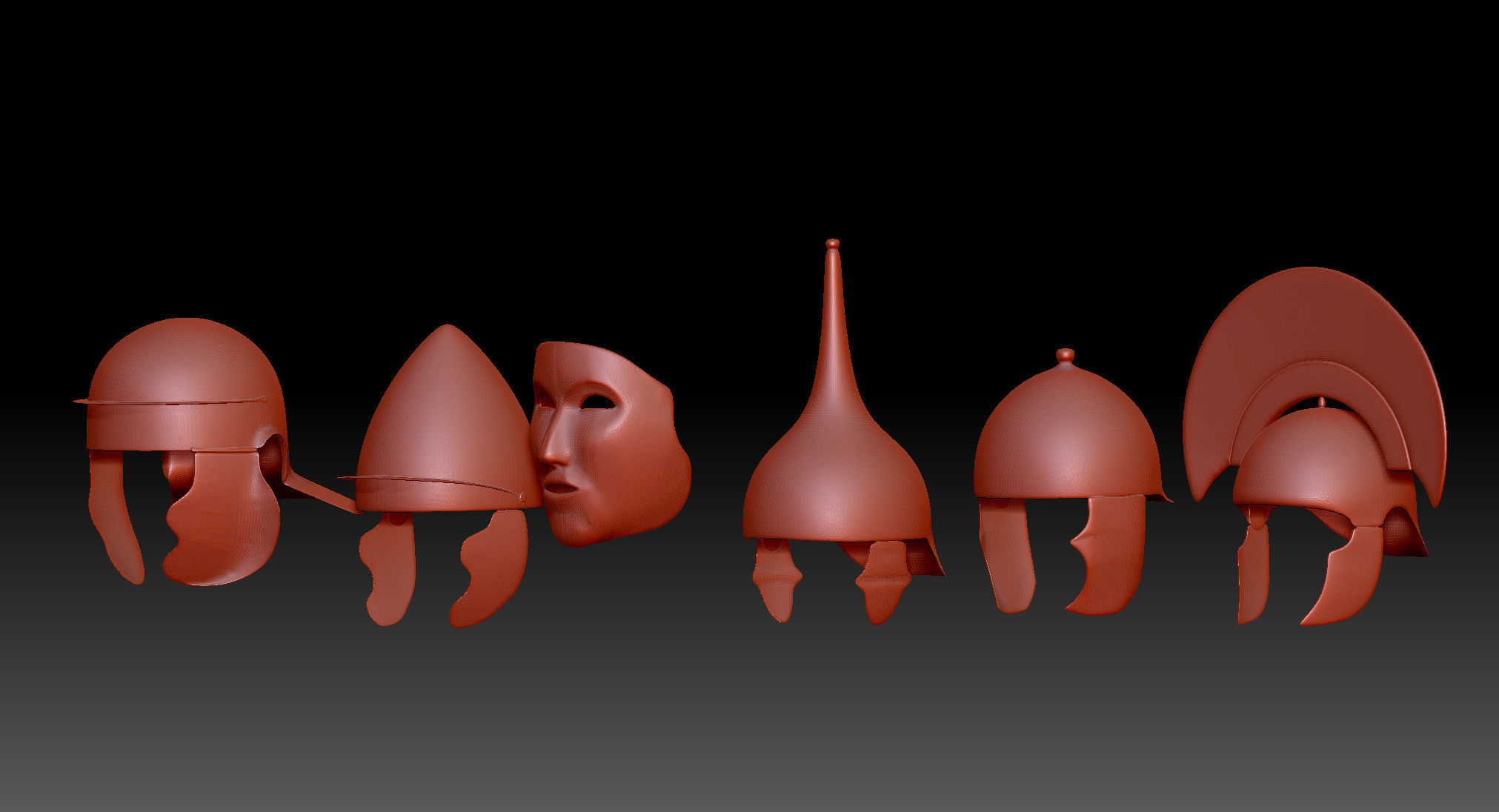 18 Roman Helmets for legionary centurion soldiers and warriors 3D print model_3