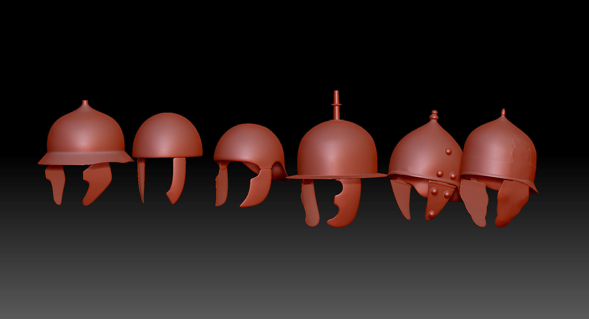 18 Roman Helmets for legionary centurion soldiers and warriors 3D print model_2