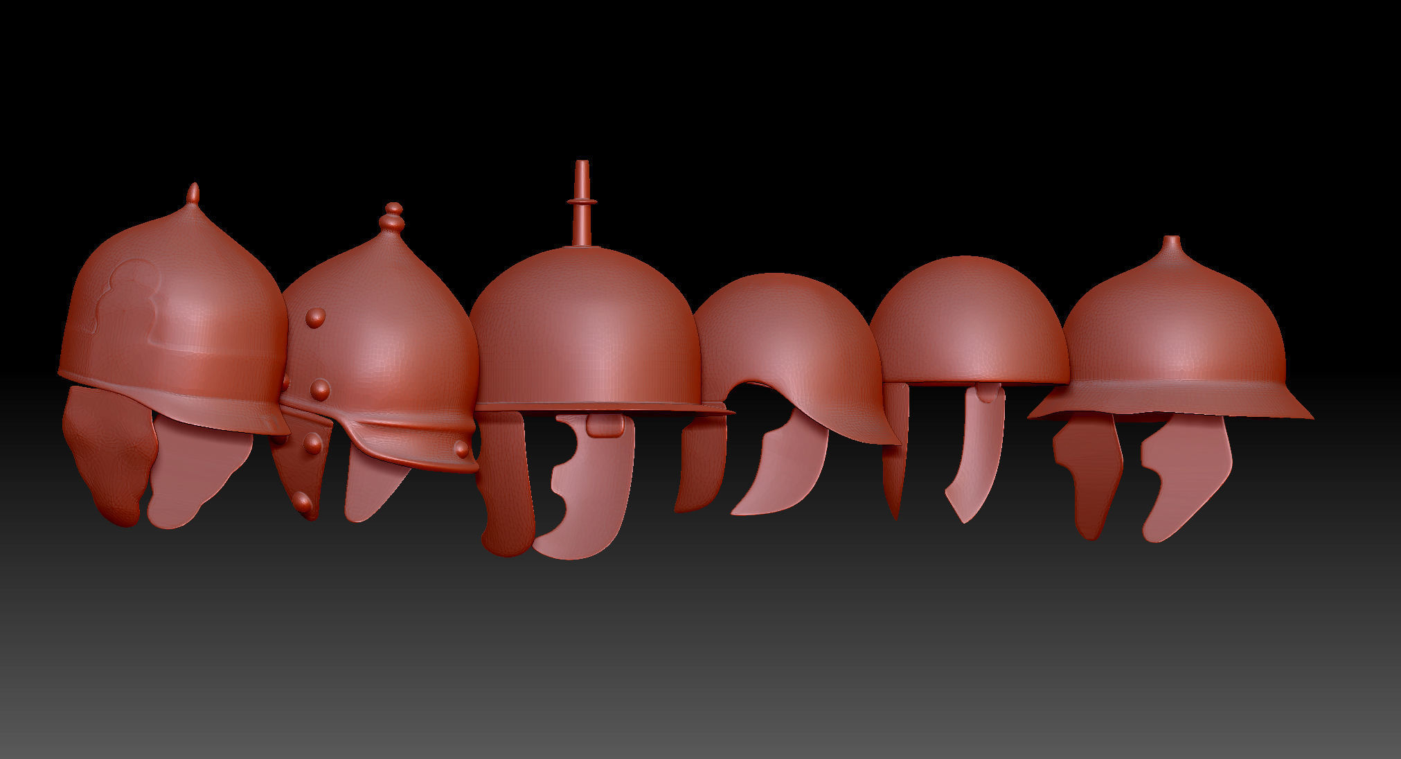 18 Roman Helmets for legionary centurion soldiers and warriors 3D print model_7