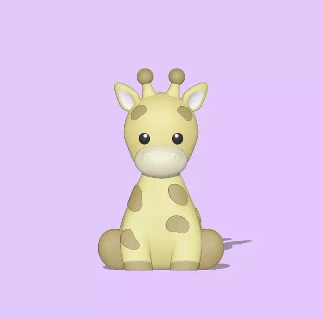 Giraffe Flat 3D print model
