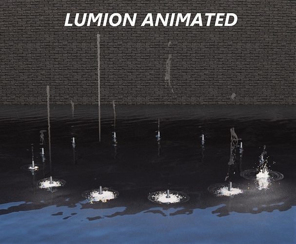 Lumion fountain - animated Low-poly 3D model