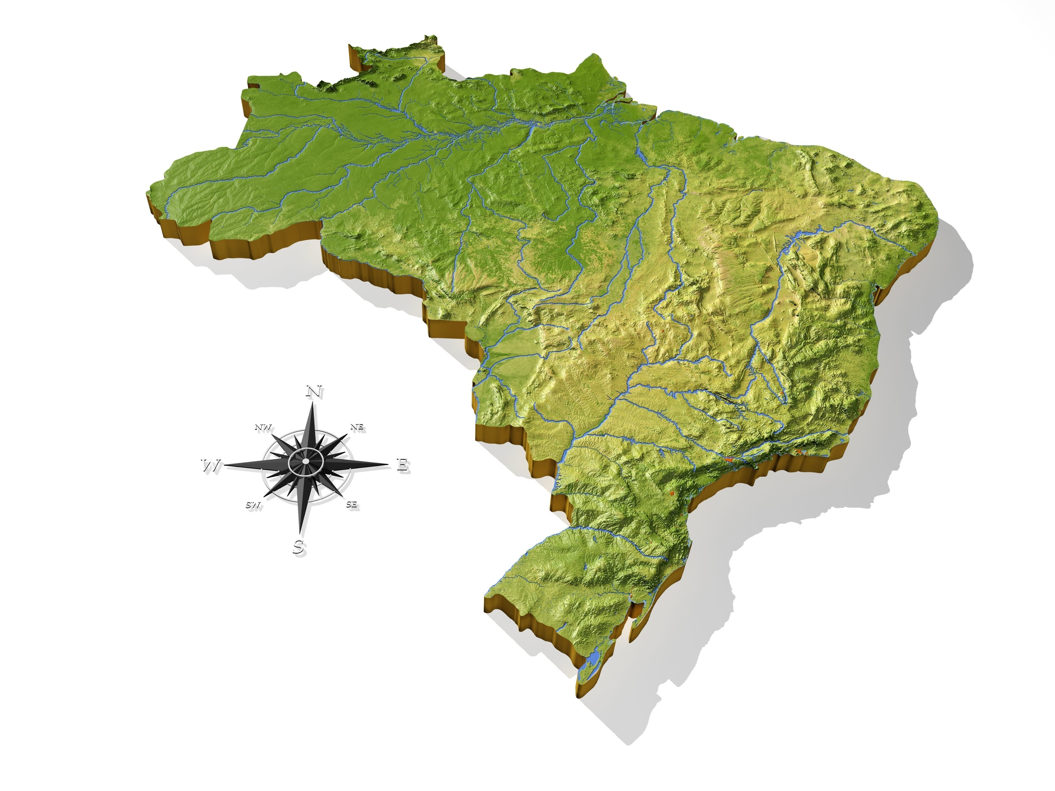 Brazil High resolution 3D relief maps 3D model_1