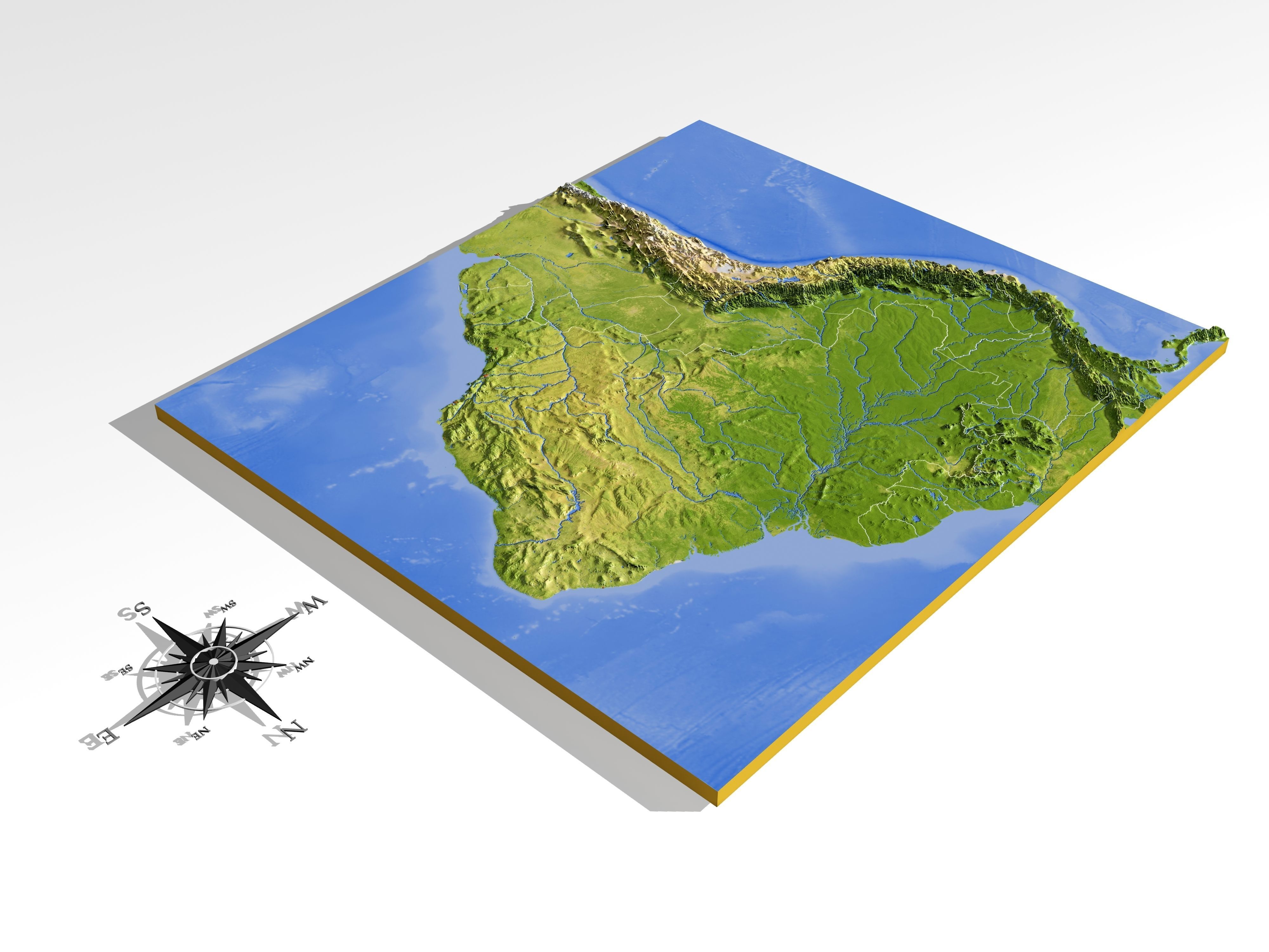 Brazil High resolution 3D relief maps 3D model_2