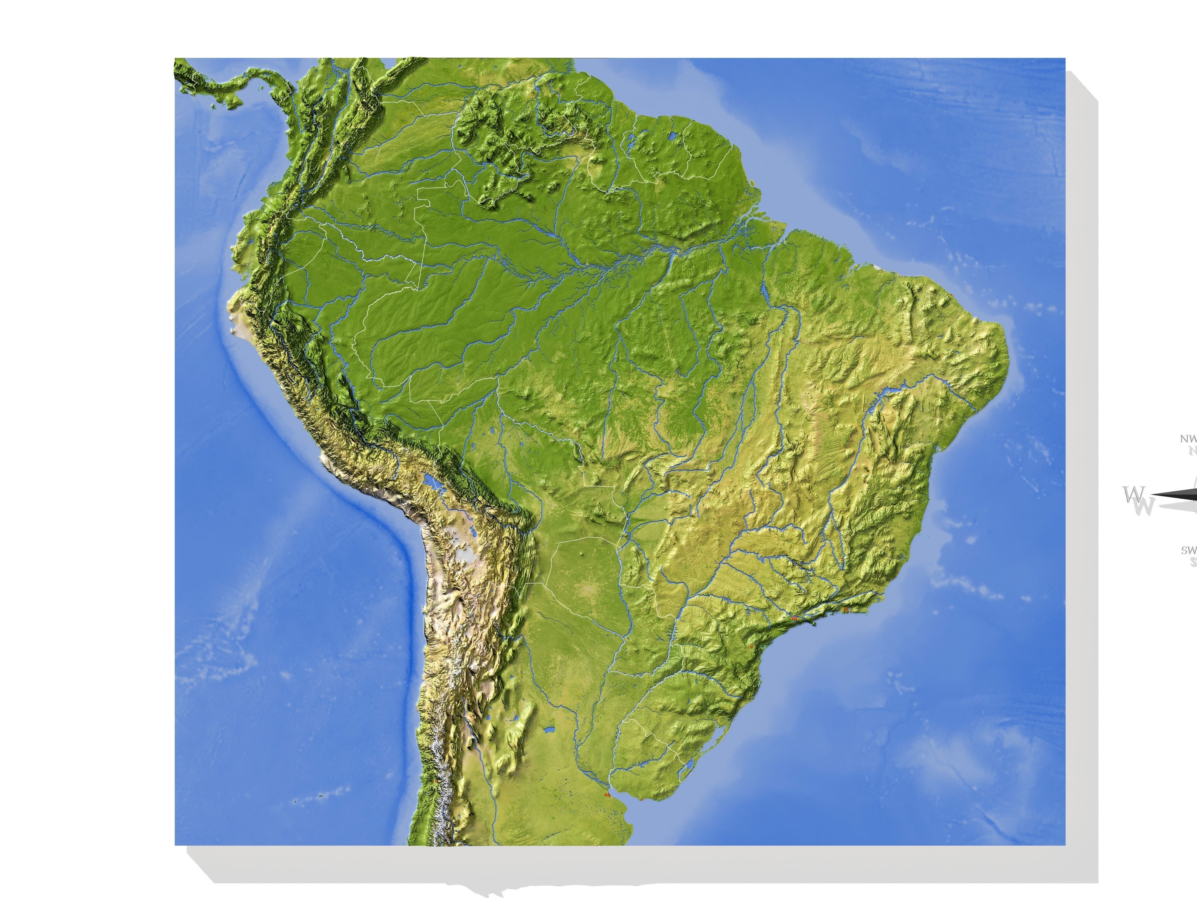 Brazil High resolution 3D relief maps 3D model_9