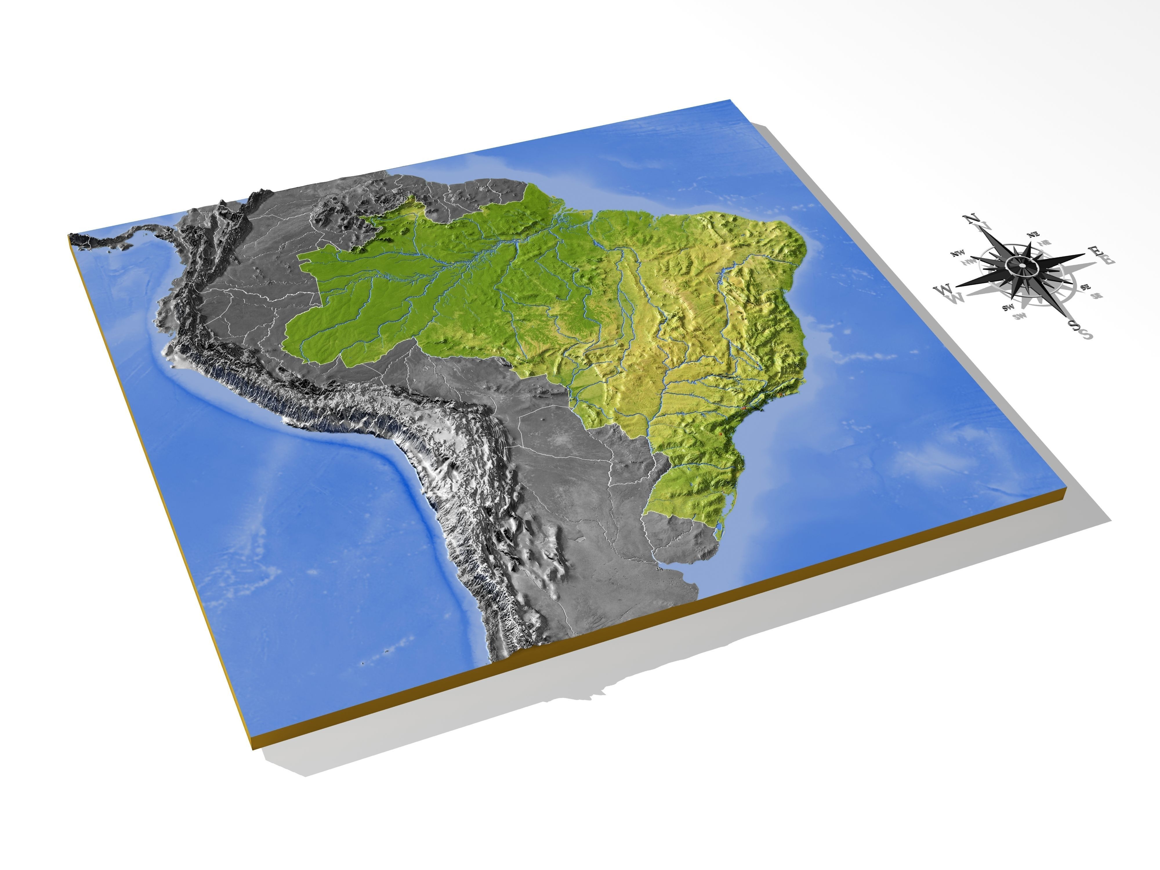 Brazil High resolution 3D relief maps 3D model_8