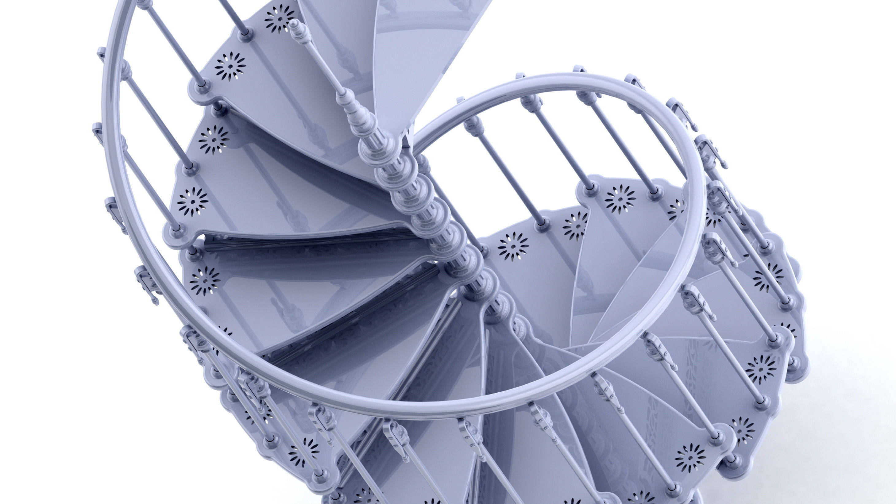 Spiral stair for dollshouse 3D print model_2