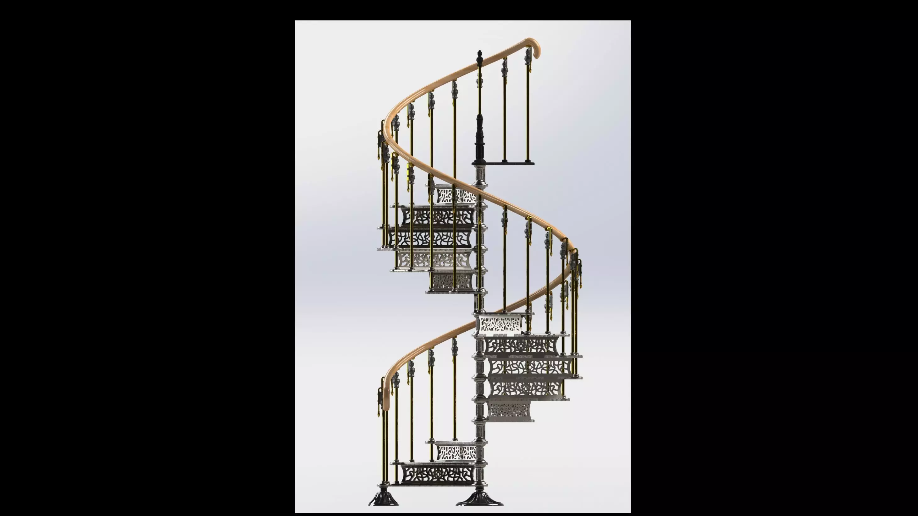 Spiral stair for dollshouse 3D print model_0