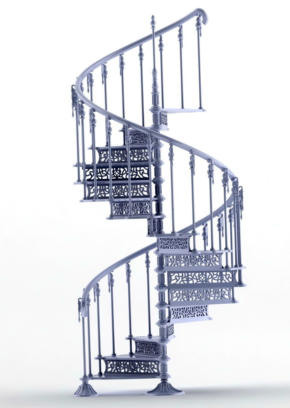 Spiral stair for dollshouse 3D print model_4