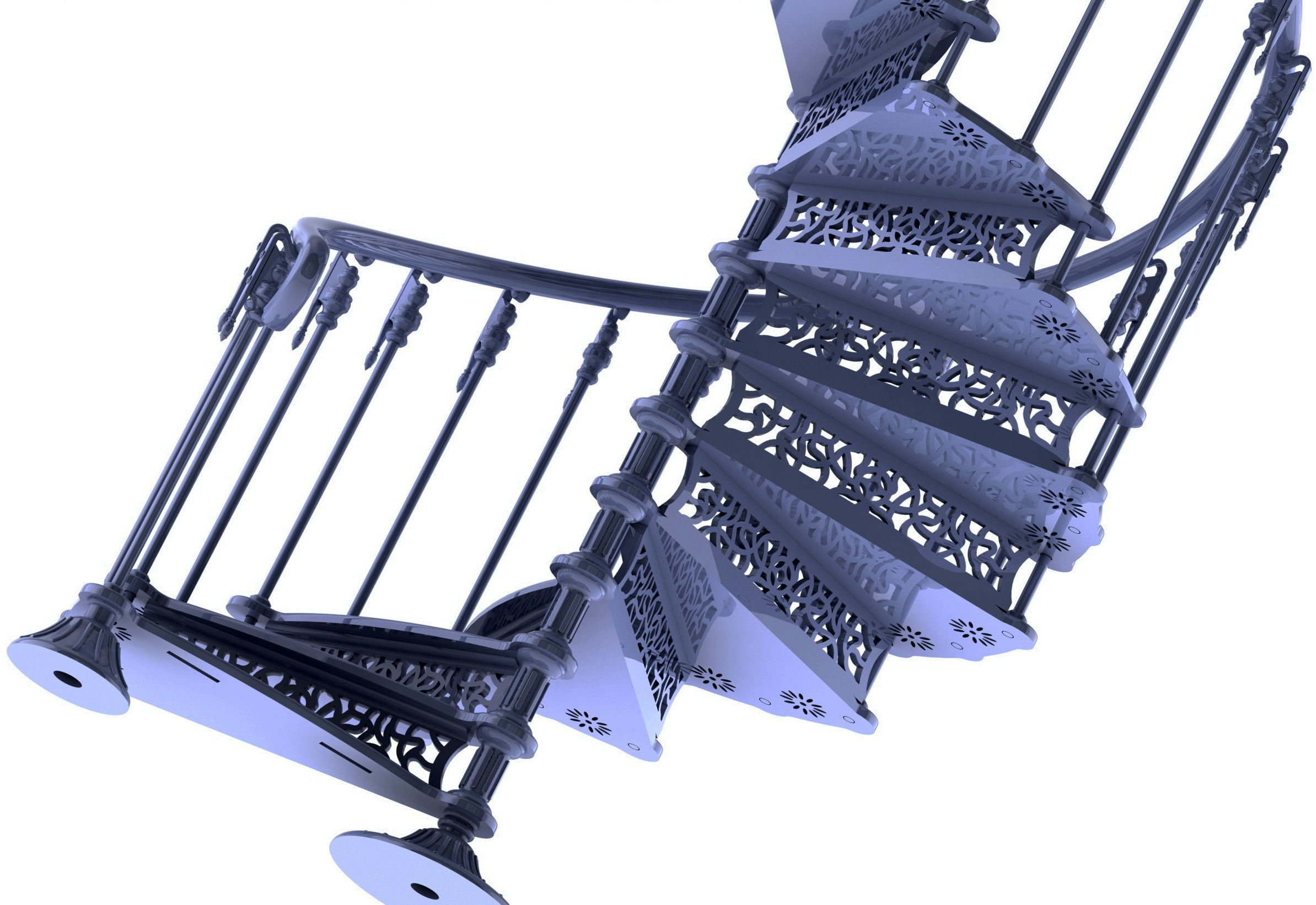 Spiral stair for dollshouse 3D print model_5