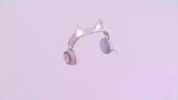 Razer Kraken Kitty Headphones - Pink Low-poly 3D model