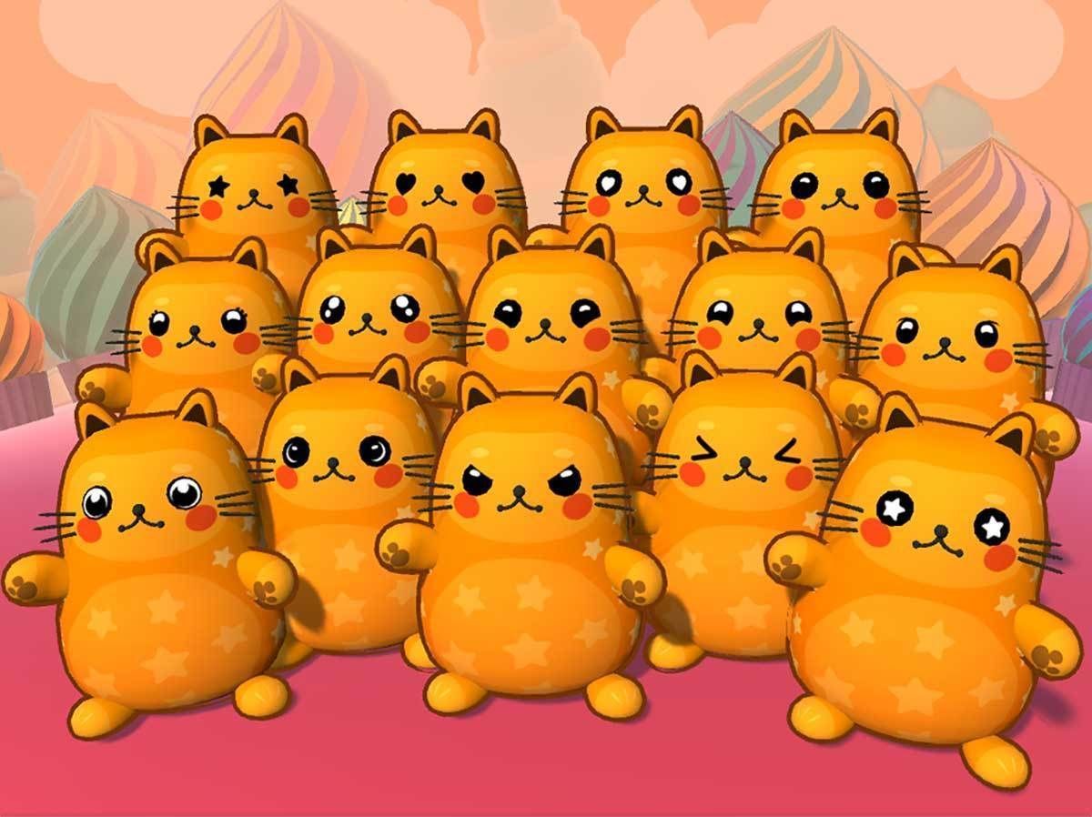 Cute Cartoon Cats Low-poly 3D model_5