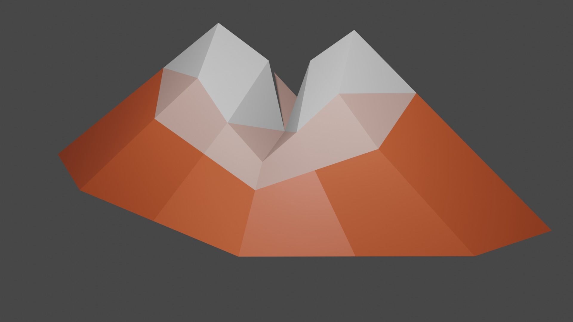 Low Poly Mountain orange and Free low-poly 3D model_1
