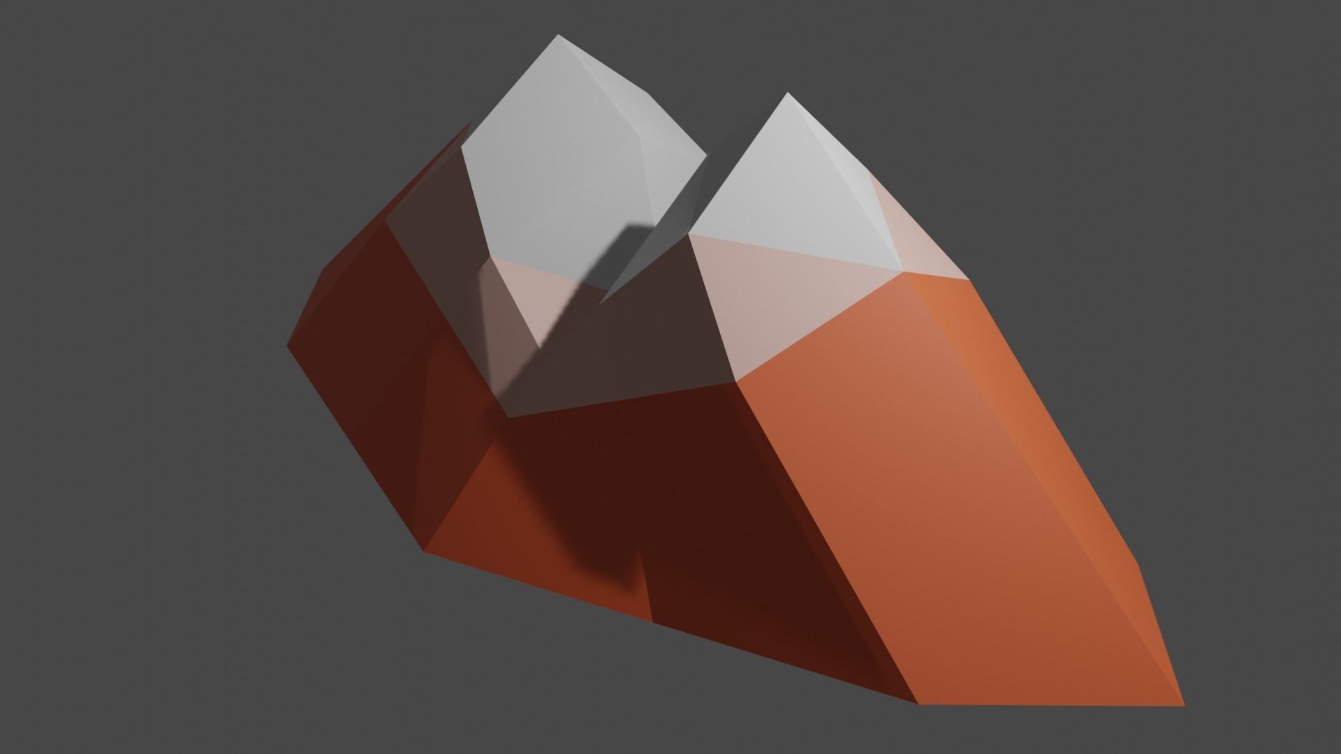 Low Poly Mountain orange and Free low-poly 3D model_2
