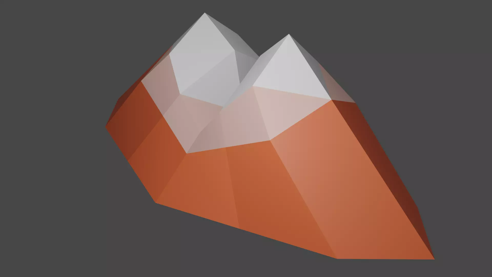 Low Poly Mountain orange and Free low-poly 3D model_0