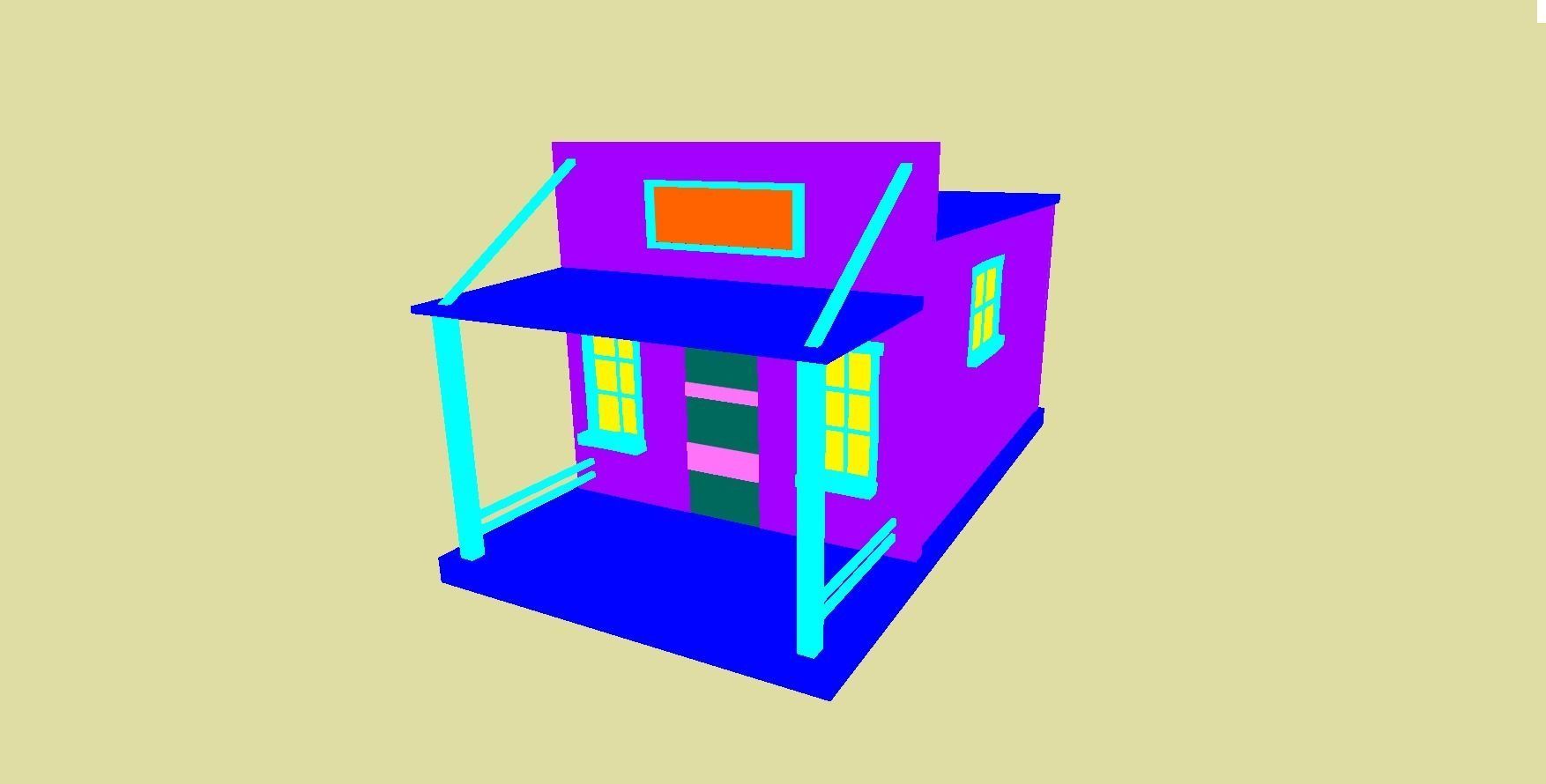 Western Bank - Wild West - Building Backdrop Full Perm Low-poly 3D model_8