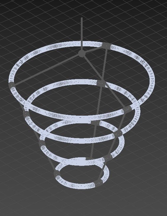 Santino Linear Suspension 4 Ring Light CH99433 Kuzco Lighting 3D model_3