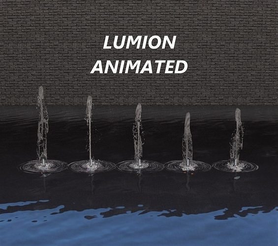 Lumion fountain - animated Low-poly 3D model