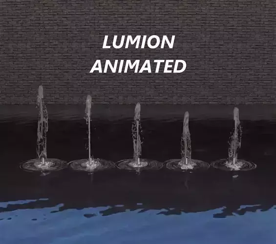 Lumion fountain - animated Low-poly 3D model